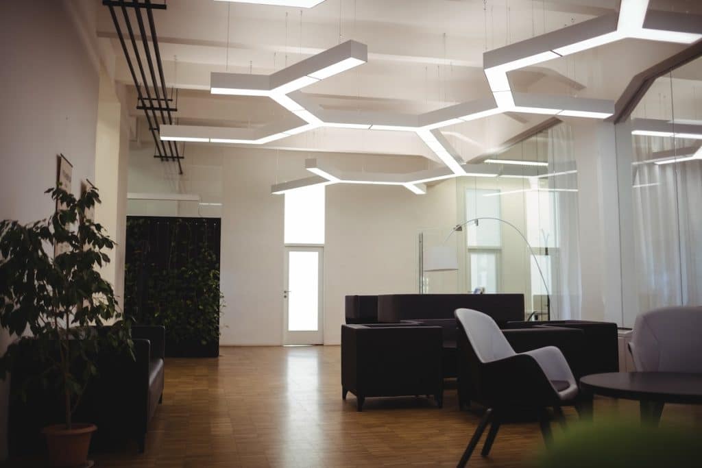 Flickering commercial lights in a Worcester office